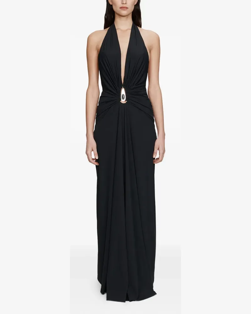 Christopher Esber crystal pendant ruched dress - Schwarz Schwarz