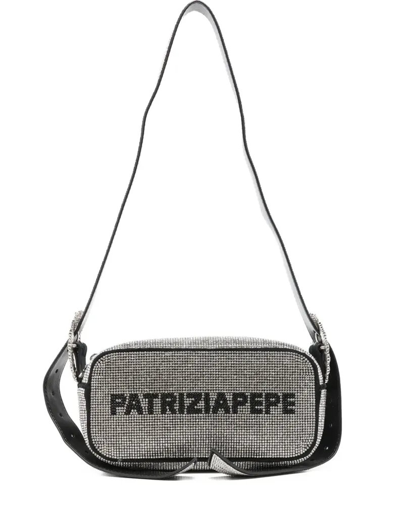Patrizia Pepe Schultertasche mit Kristallen - Silber Silber