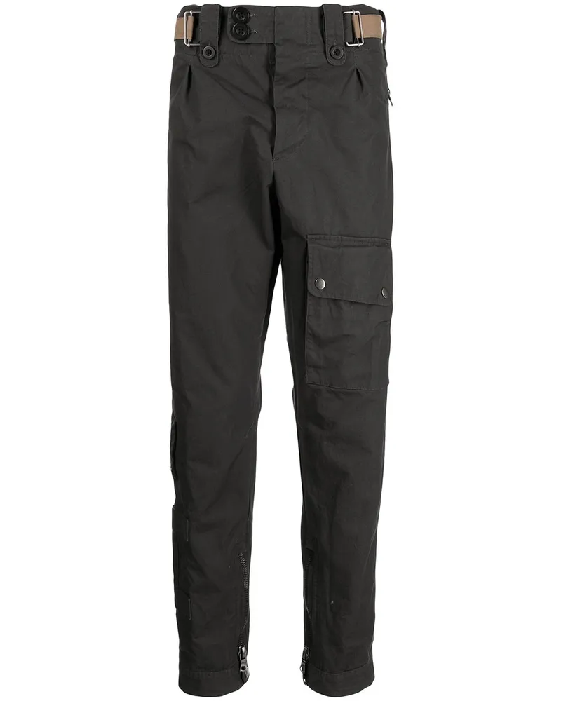 N.Peal Gerade Hose im Military-Look - Grau Grau