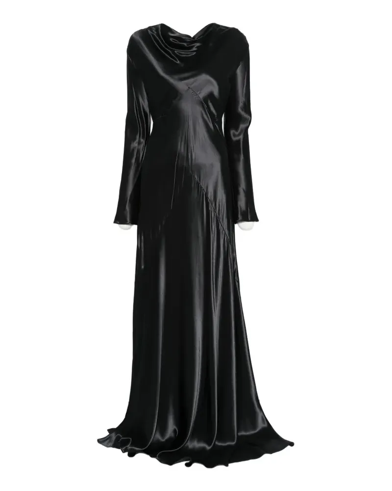 Erika Cavallini open-back satin maxi dress - Schwarz Schwarz