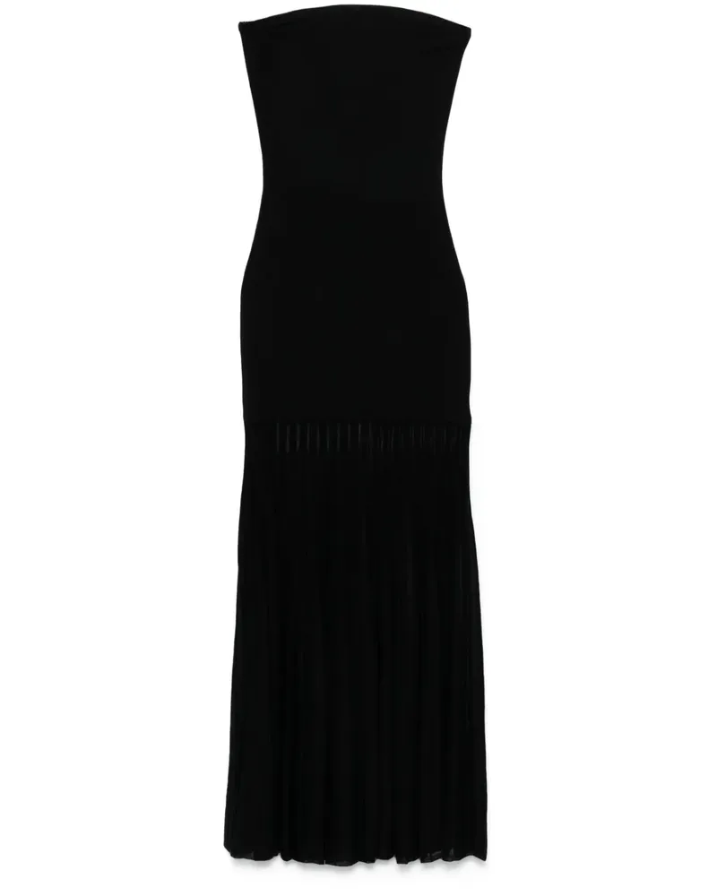Michael Kors Plissiertes Maxikleid - Schwarz Schwarz