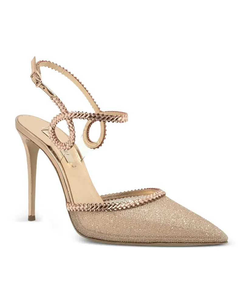 Casadei Julia Josephine glitter-effect crystal-embellished pumps - Nude Nude