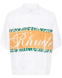 RHUDE Chambray-Hemd mit Logo-Print Nude