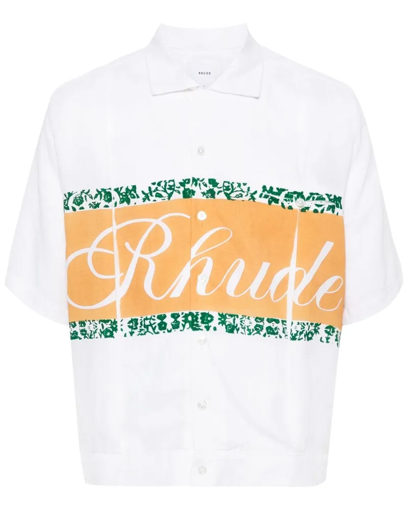 RHUDE Chambray-Hemd mit Logo-Print - Nude Nude