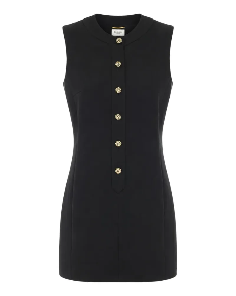 Saint Laurent crystal-embellished sleeveless mini dress - Schwarz Schwarz