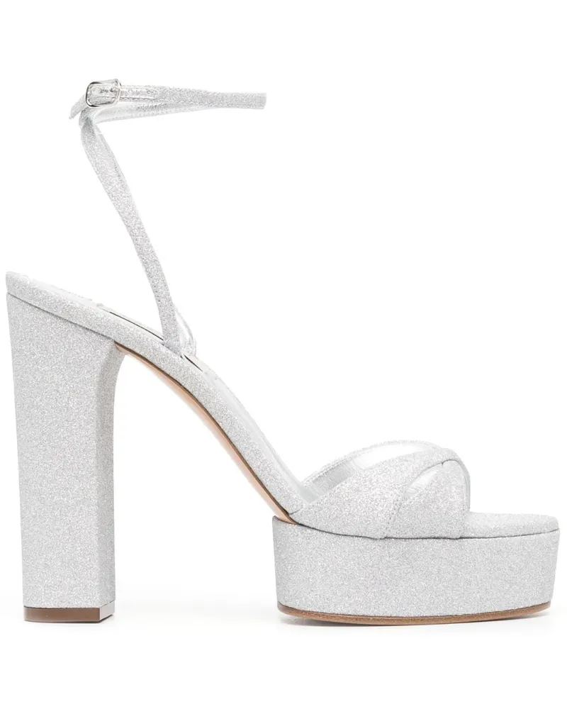 Casadei Betty Sandalen mit Plateau 130mm - Silber Silber