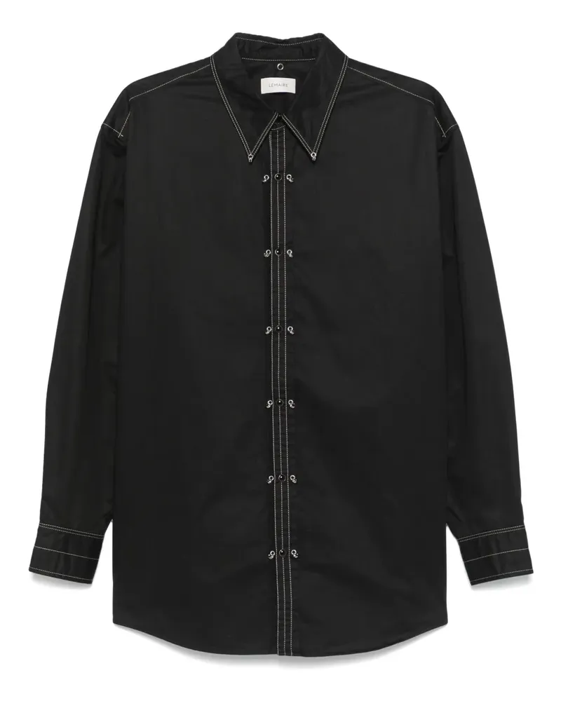Christophe Lemaire Verziertes Hemd - Schwarz Schwarz