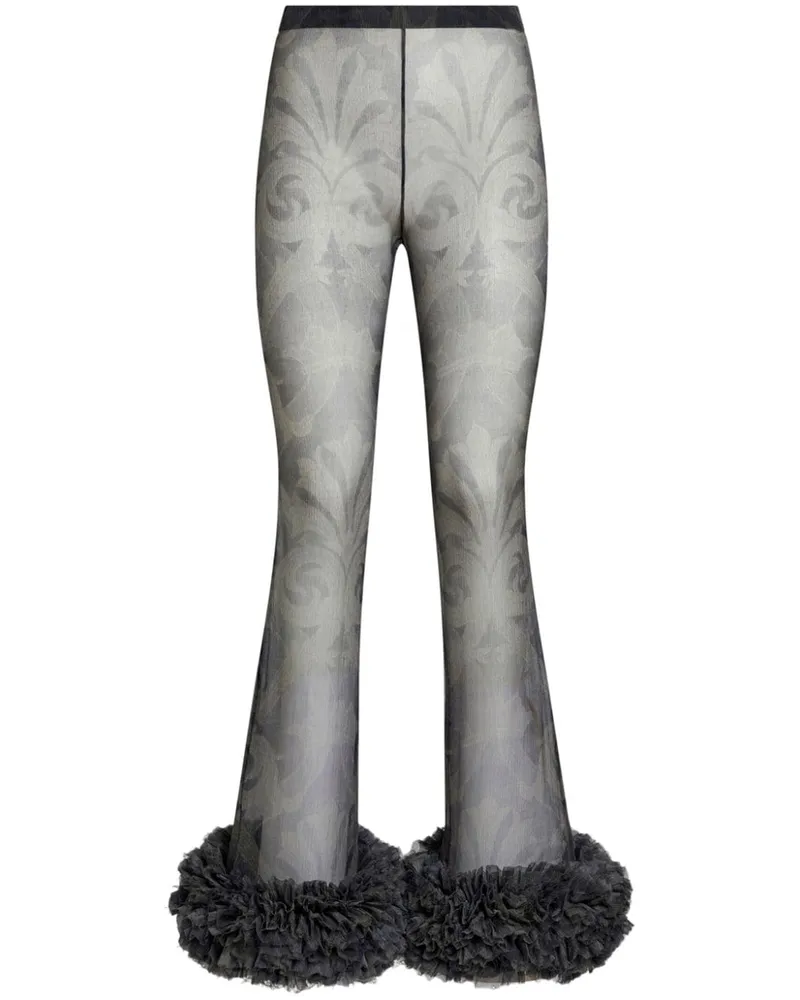 Etro Ausgestellte Hose mit Print - Schwarz Schwarz