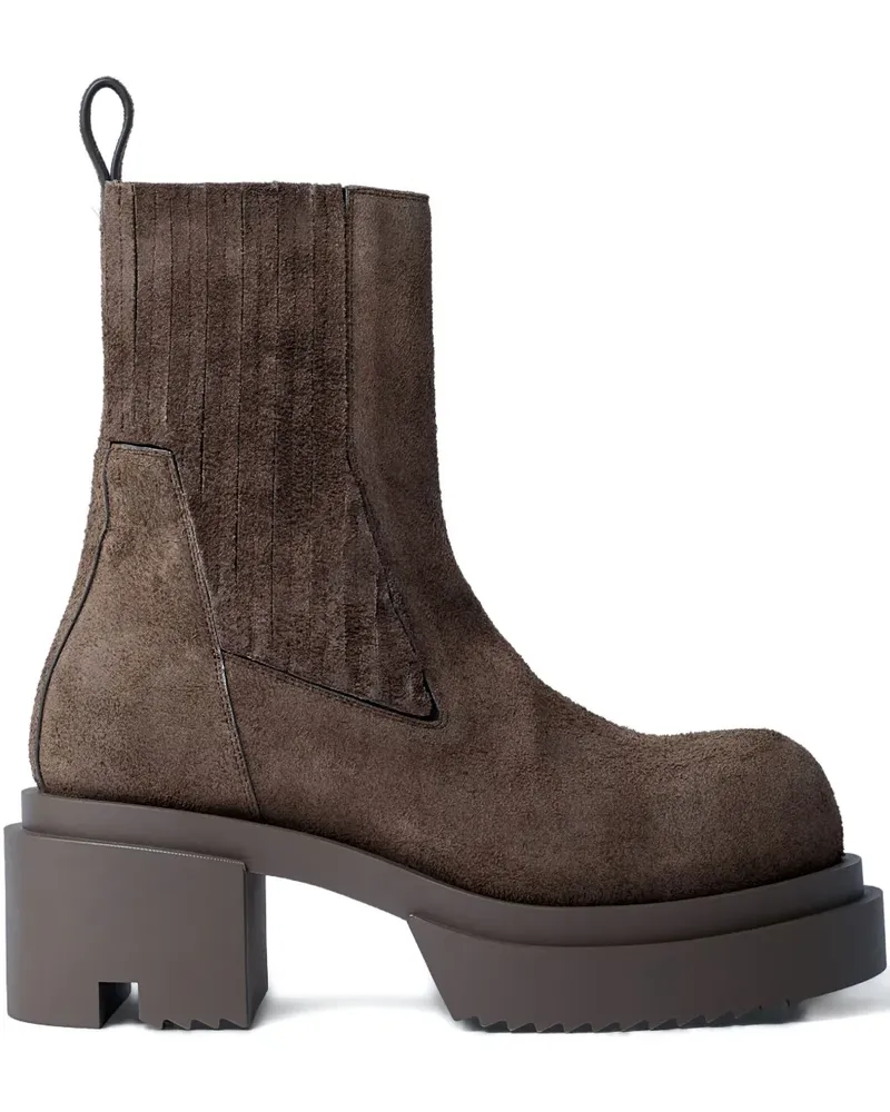 Rick Owens 80mm suede elasticated boots - Braun Braun
