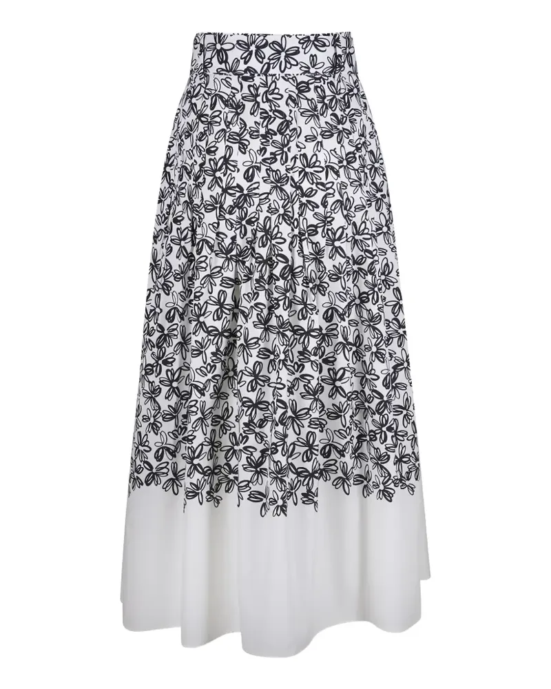 Akris floral-print midi skirt - Weiß Weiß