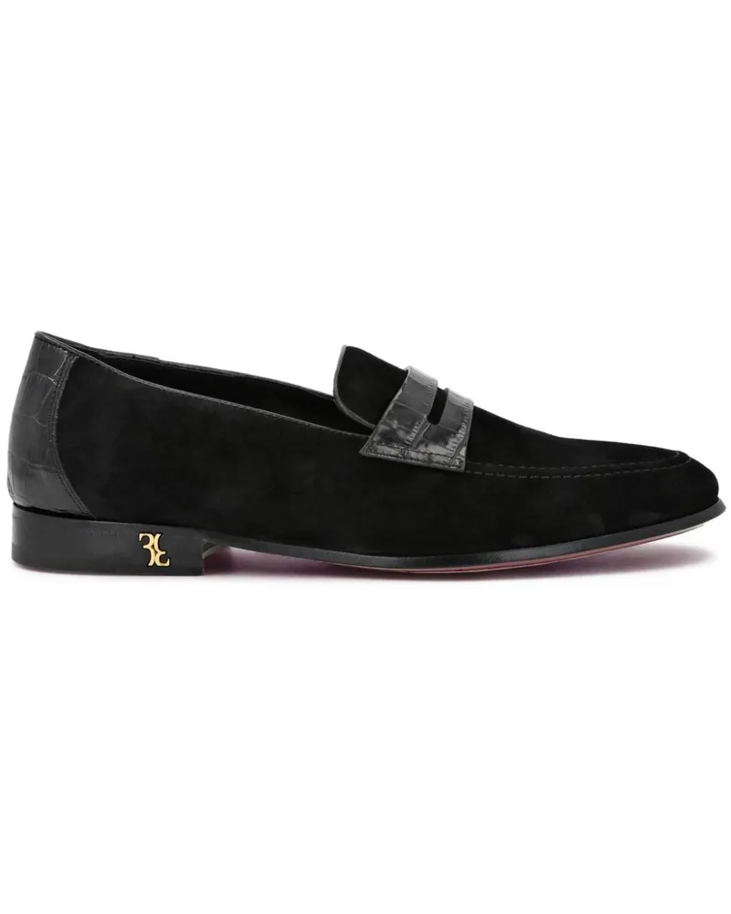 Billionaire Penny-Loafer aus Wildleder Schwarz