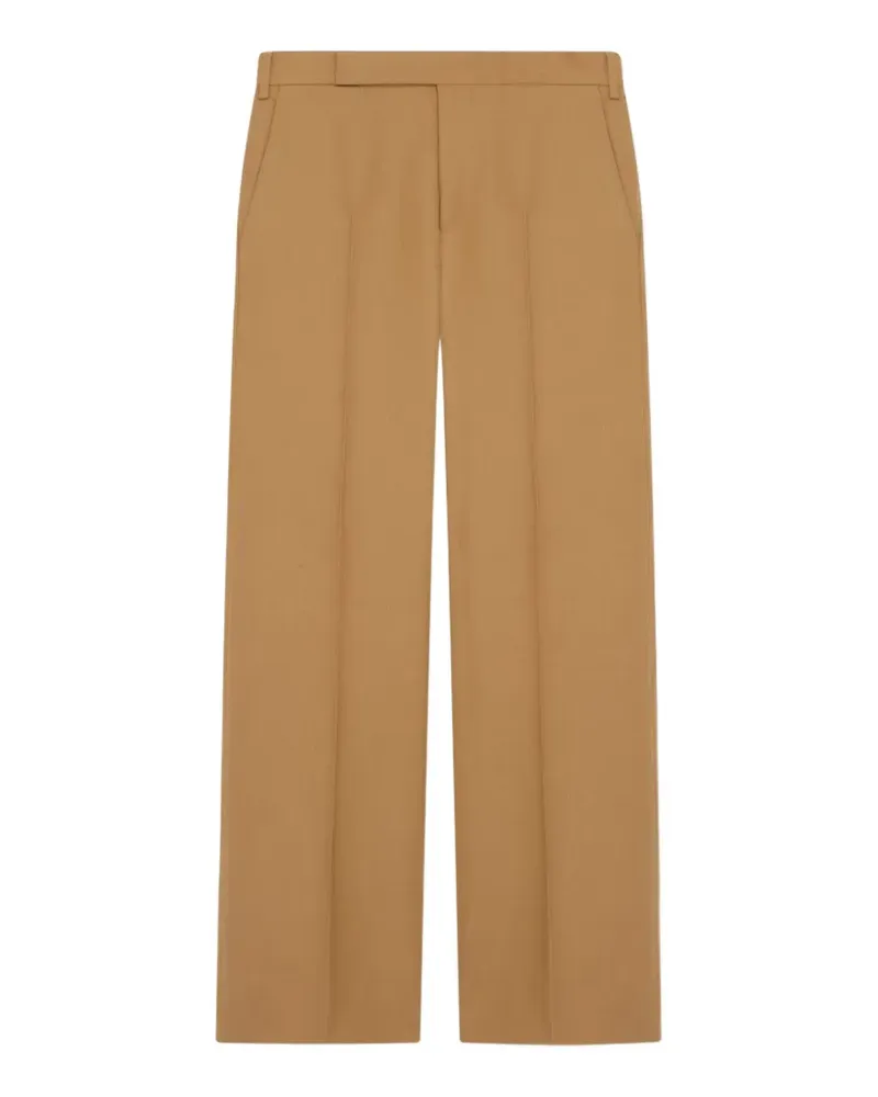 LARDINI flat-front straight-leg trousers - Braun Braun