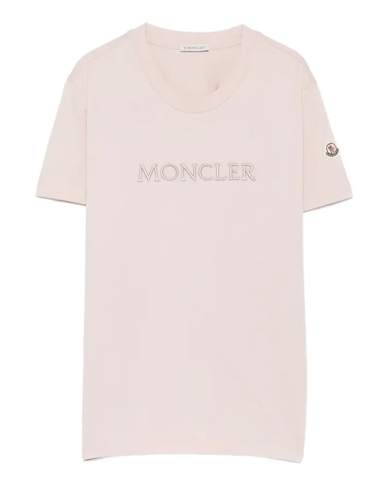 Moncler T-Shirt mit Logo-Stickerei - Nude Nude