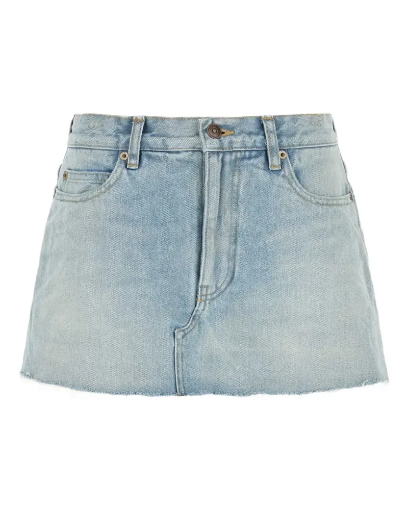 Balenciaga frayed-hem denim skirt - Blau Blau
