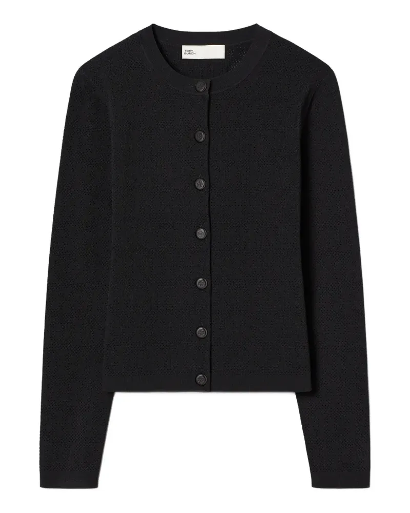 Tory Burch pointelle viscose cardigan - Schwarz Schwarz