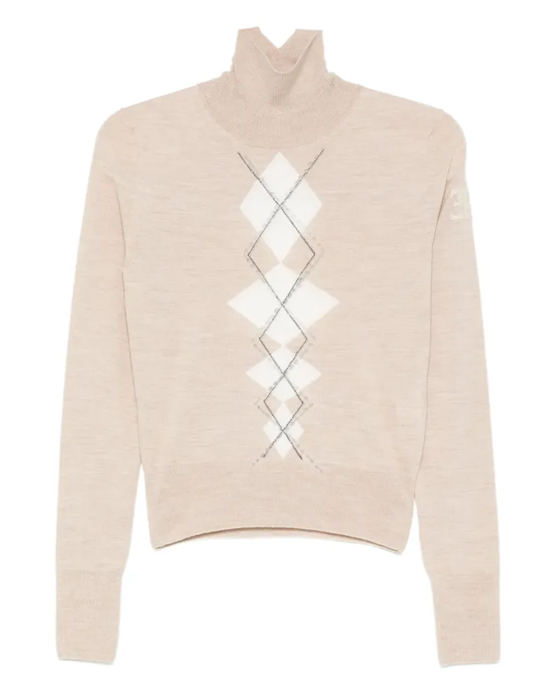 Ermanno Scervino Rollkragenoberteil mit Rautenmuster - Nude Nude