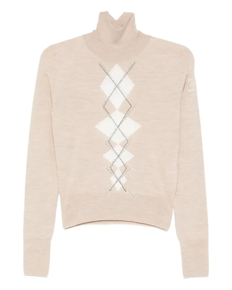 Ermanno Scervino Rollkragenoberteil mit Rautenmuster - Nude Nude