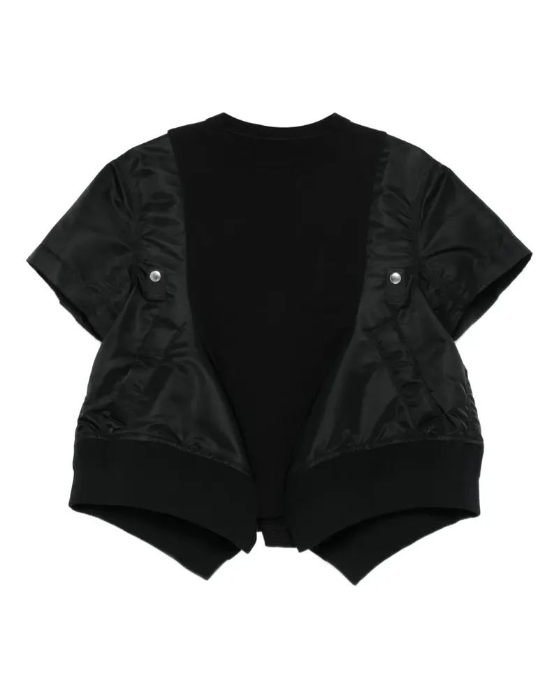 Sacai T-Shirt mit Bomberdetail - Schwarz Schwarz