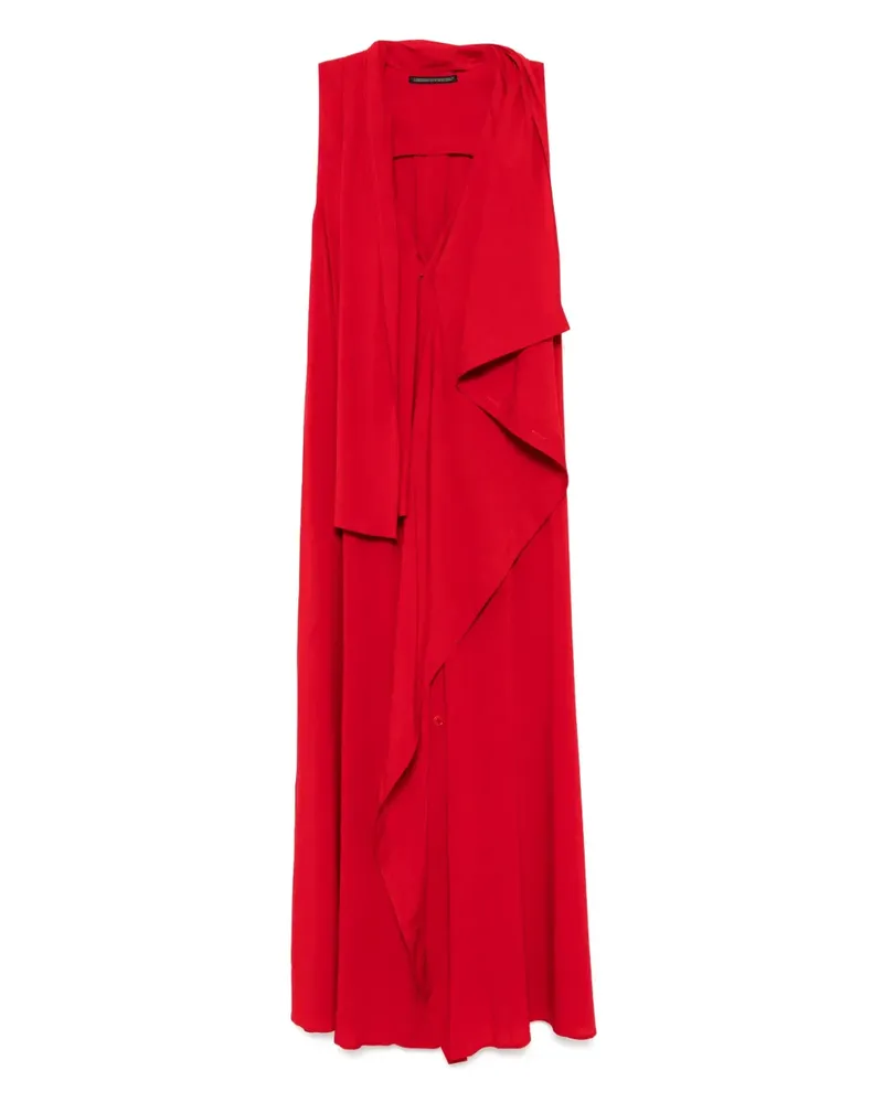 Yohji Yamamoto Drapiertes Ry Lawn Maxikleid - Rot Rot