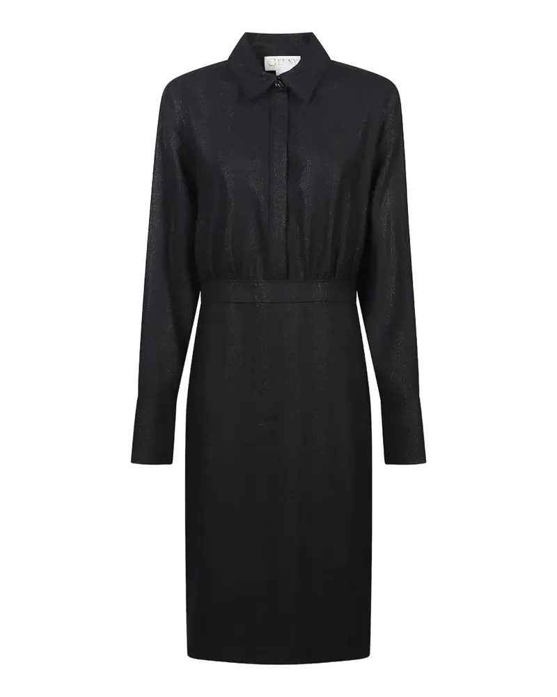 Genny long-sleeve midi shirt dress - Schwarz Schwarz