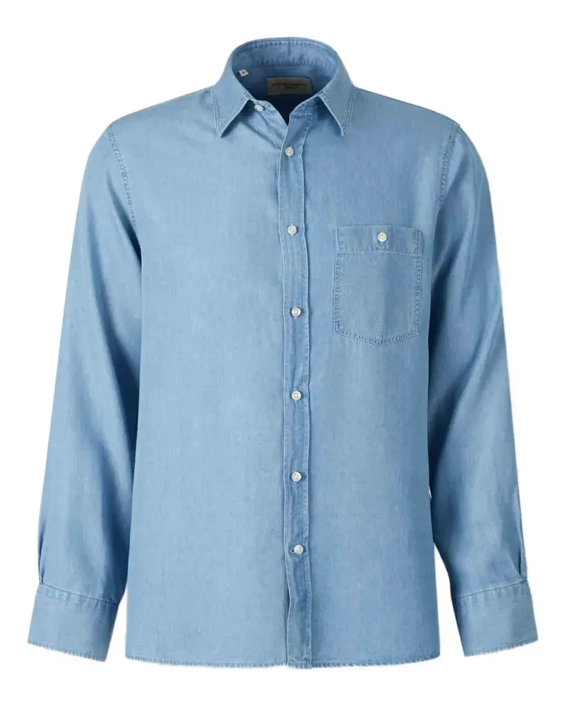 Officine Generale Jeanshemd mit Tasche - Blau Blau