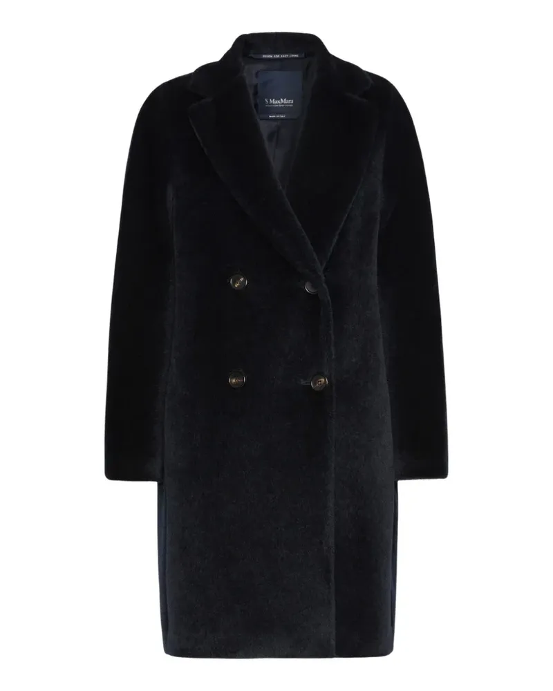 Max Mara Doppelreihiger Roseto Mantel - Blau Blau