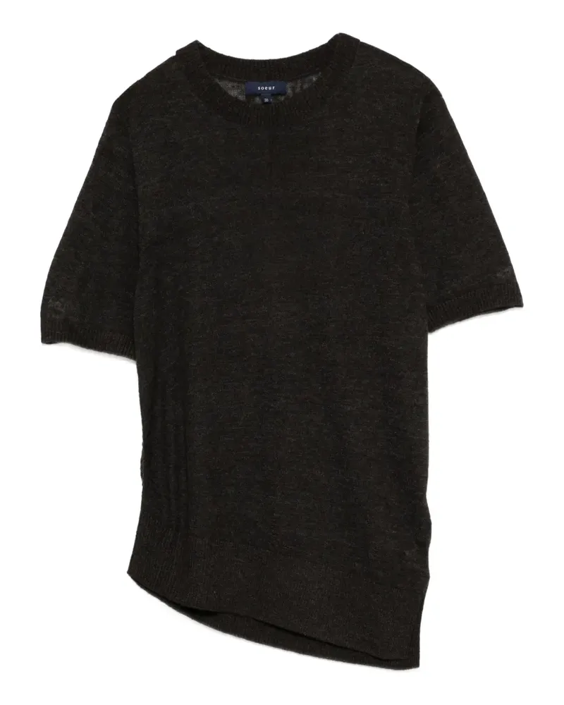 Soeur T-Shirt mit asymmetrischem Saum - Braun Braun
