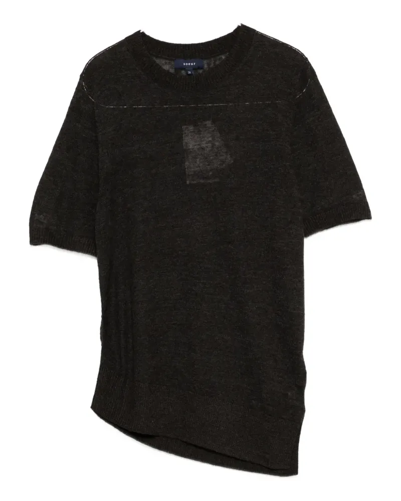 Soeur asymmetric-hemline short-sleeve t-shirt - Braun Braun