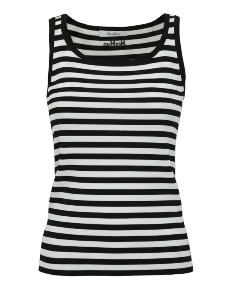 Max Mara Gestreifte Beanie - Weiß Weiß