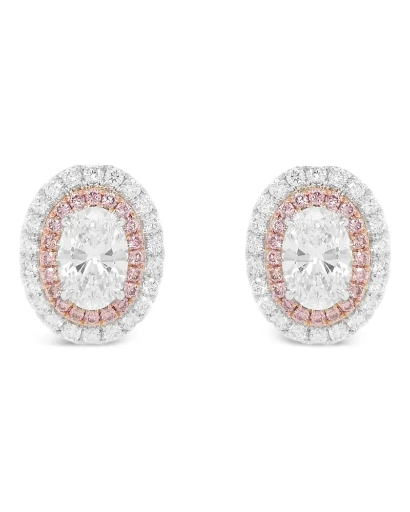 HYT Jewelry 18kt Weiß- und Rotgoldohrringe mit Diamant - Silber Silber