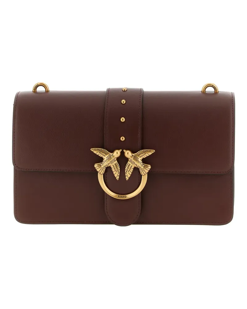 Pinko Love One Classic studded leather cross body bag - Braun Braun