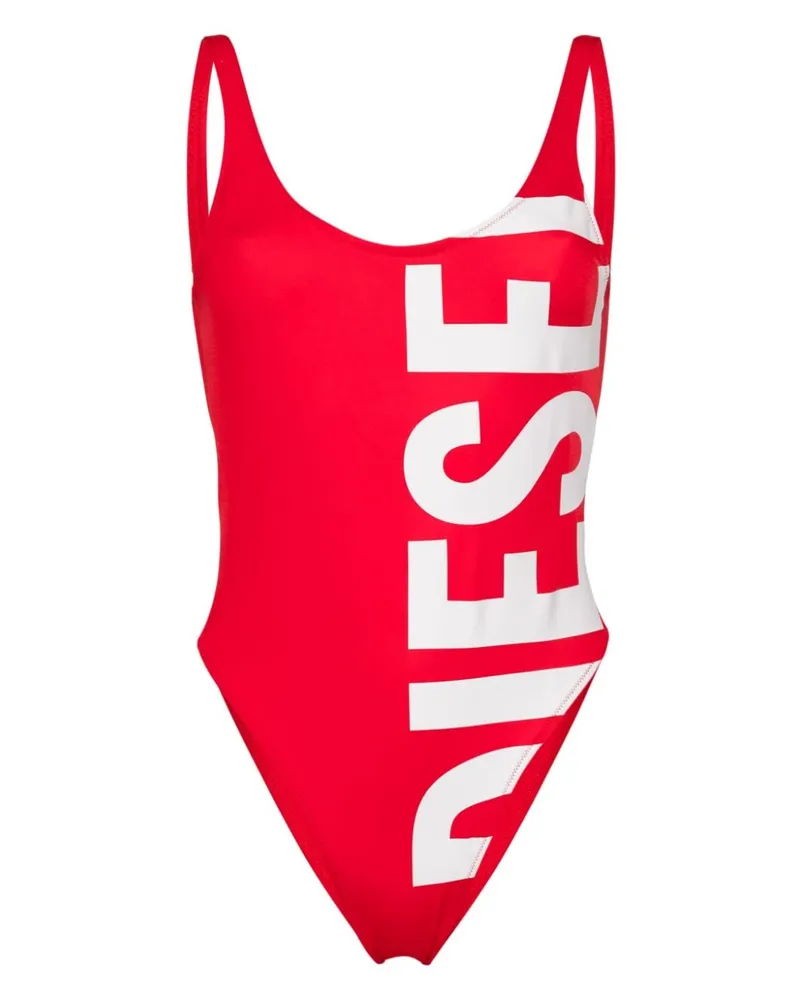 Diesel Badeanzug mit Logo-Print - Rot Rot
