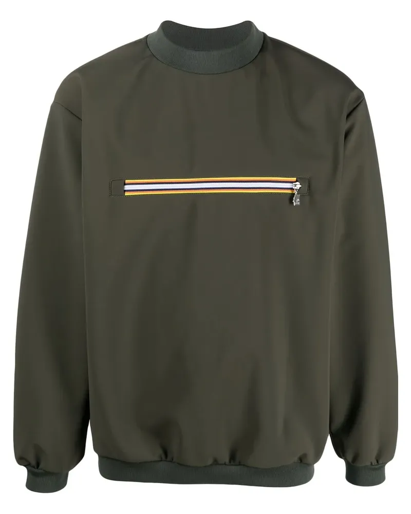 K-Way Sweatshirt mit Reißverschlusstasche - Grün Grün