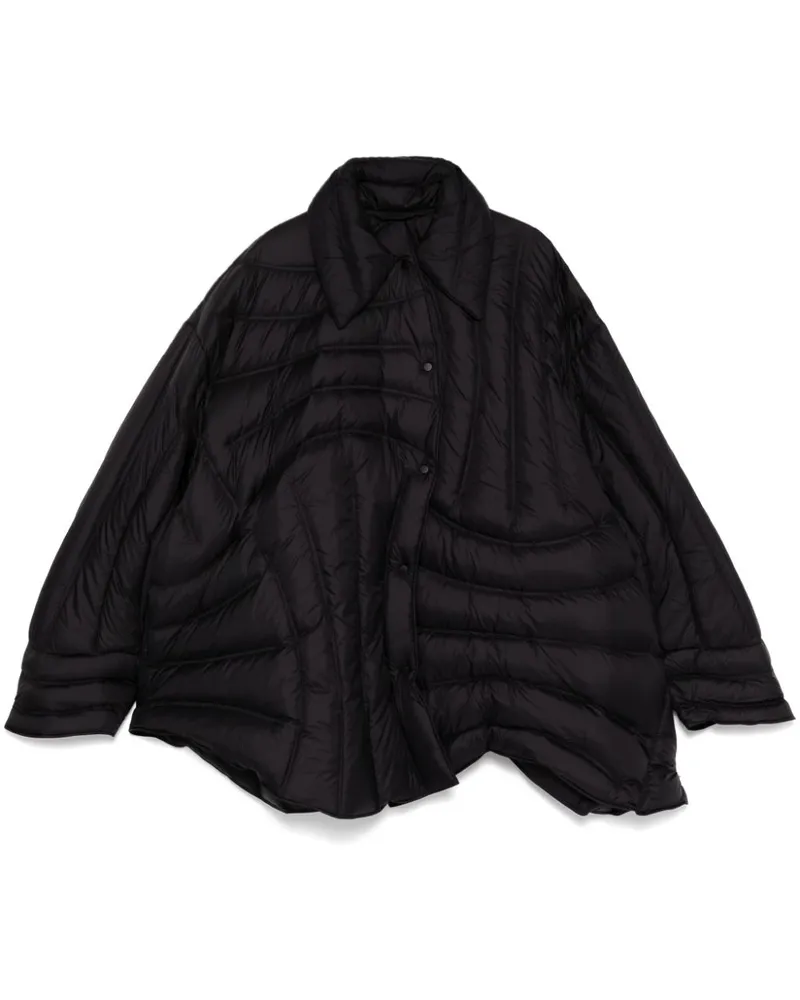 JNBY Gesteppte Irregular Tangente Jacke - Schwarz Schwarz
