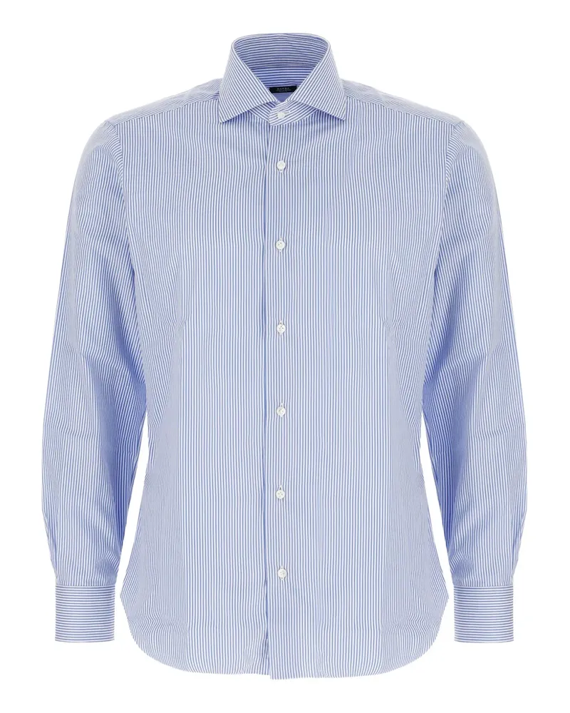 BARBA Gestreiftes Hemd - Blau Blau