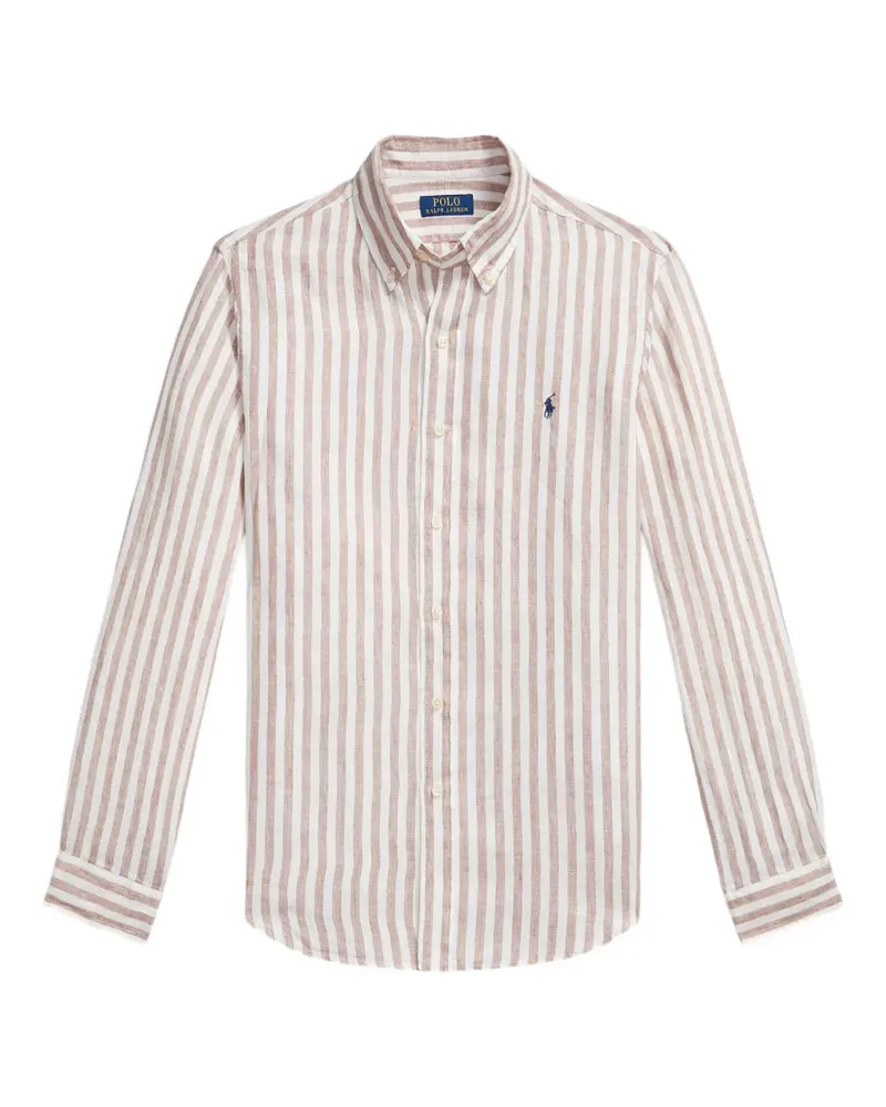Ralph Lauren Gestreiftes Hemd aus Leinen - Nude Nude