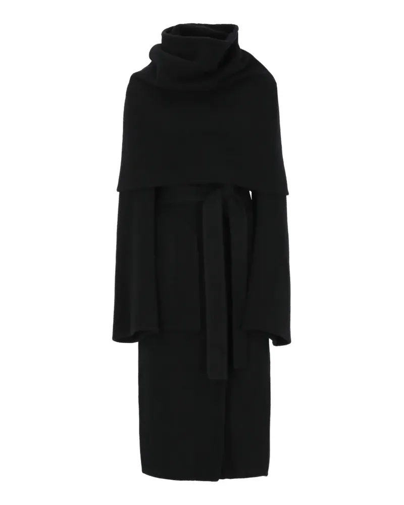 Rick Owens belted hooded coat - Schwarz Schwarz