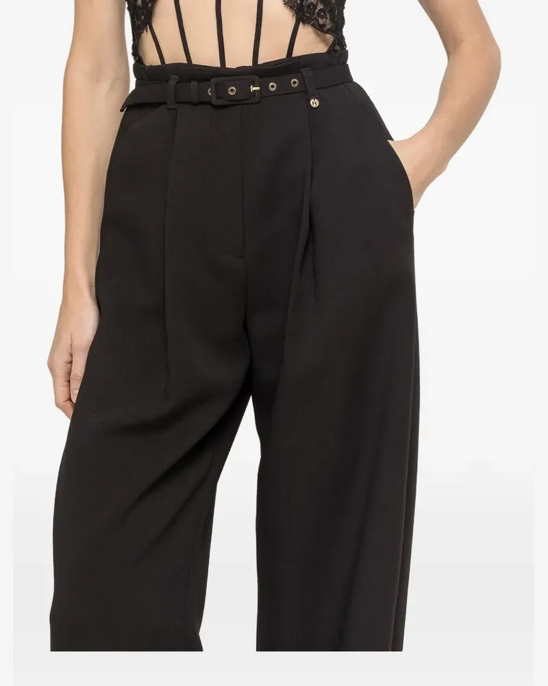 NISSA belted high-rise trousers - Schwarz Schwarz