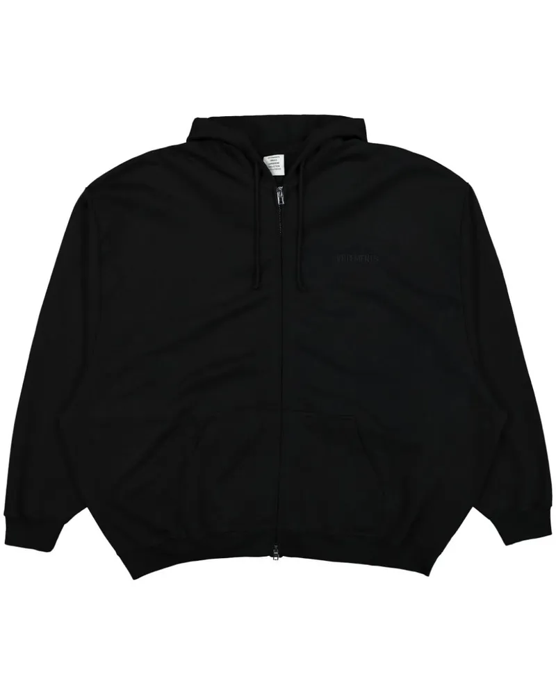 VETEMENTS Kapuzenjacke mit Logo-Stickerei - Schwarz Schwarz