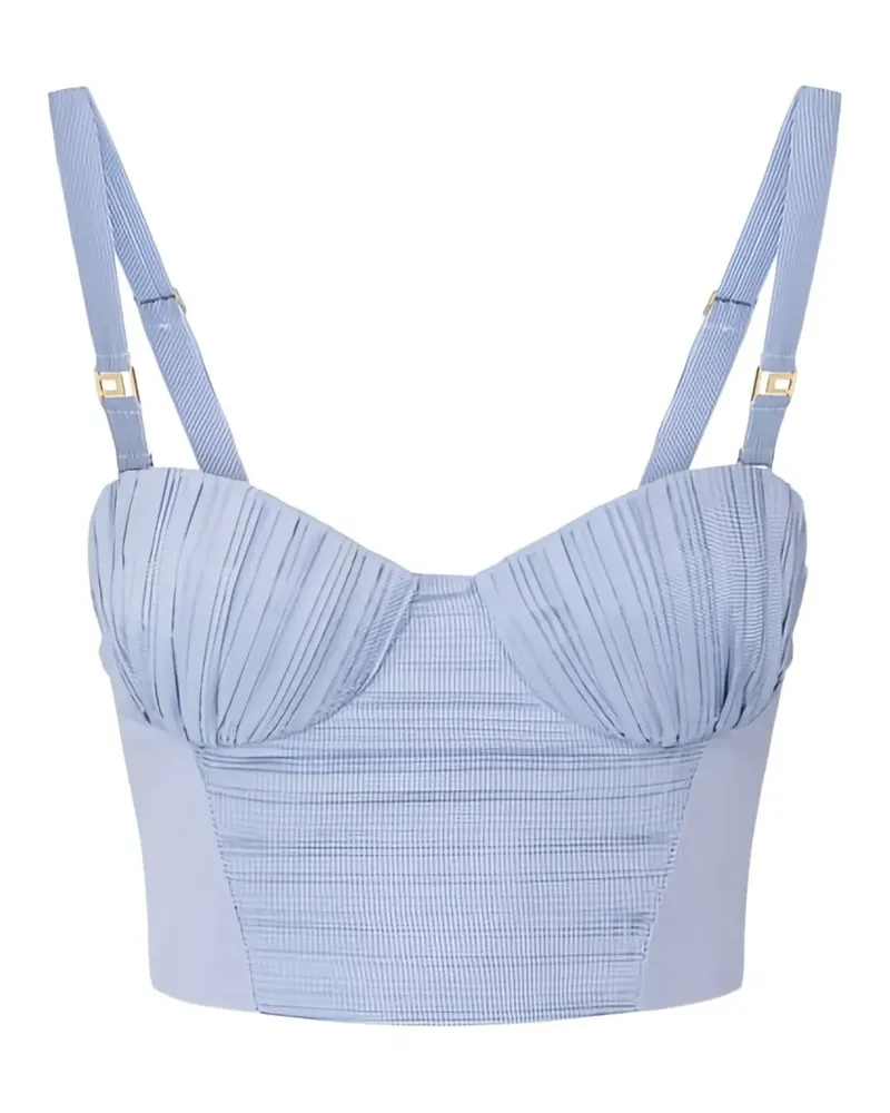 Elisabetta Franchi striped pleats top - Blau Blau