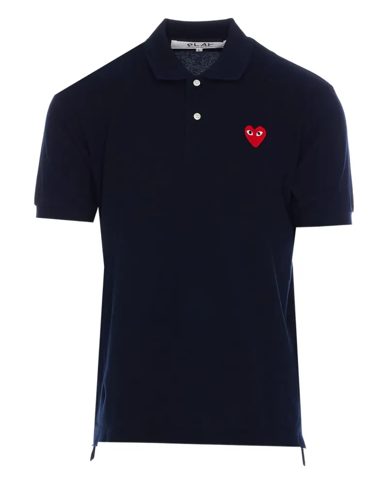 Comme des Garçons Poloshirt mit Herz-Patch - Blau Blau