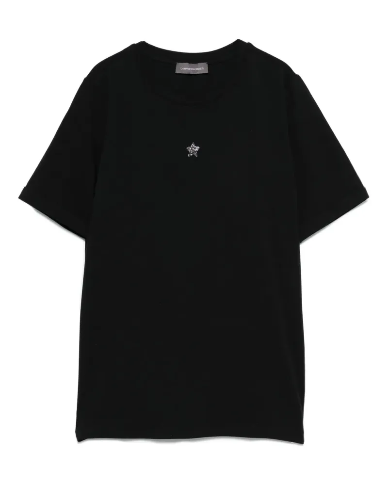 Lorena Antoniazzi T-Shirt mit Sterne-Verzierung - Schwarz Schwarz
