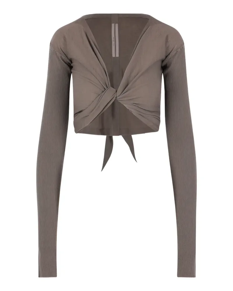 Rick Owens tie-fastening cropped top - Nude Nude