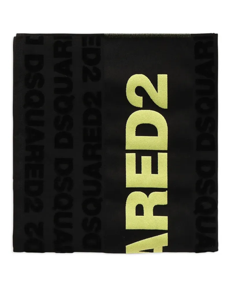 Dsquared2 logo-jacquard beach towel - Schwarz Schwarz