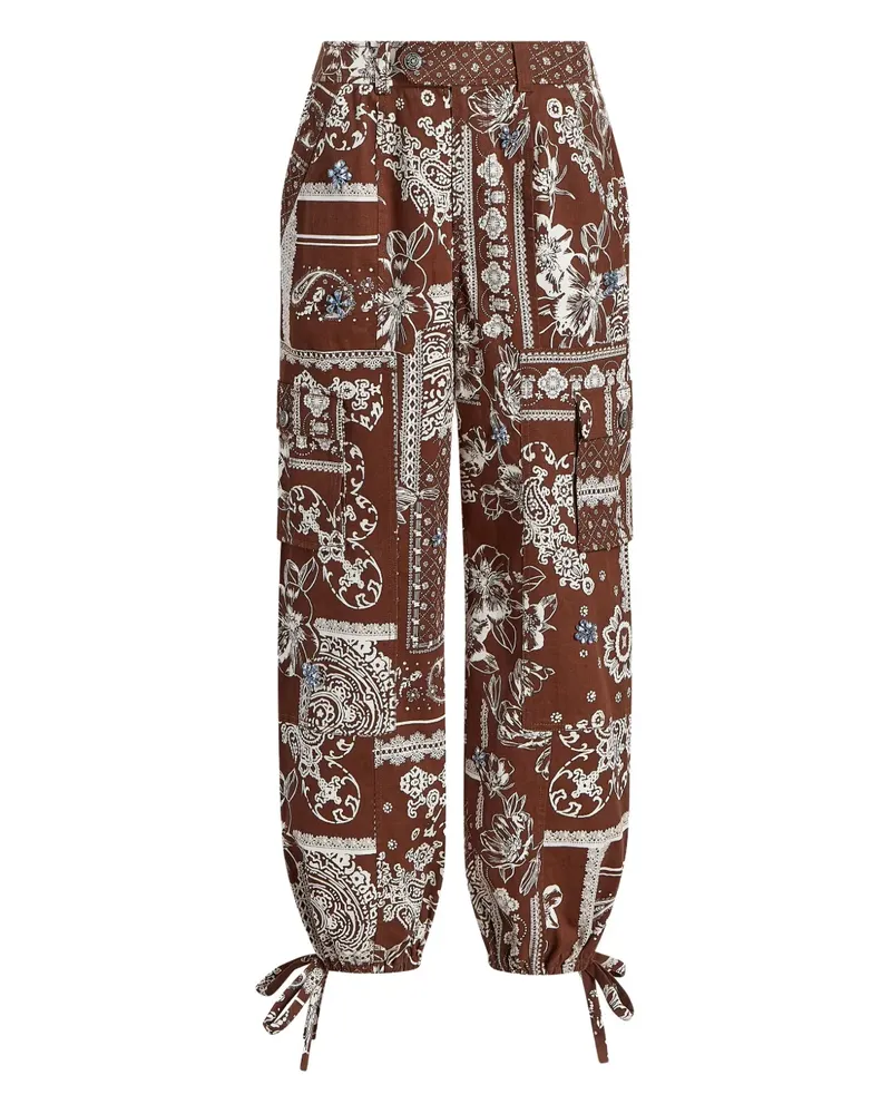 Cinq à Sept Cargohose mit Bandana-Print - Braun Braun