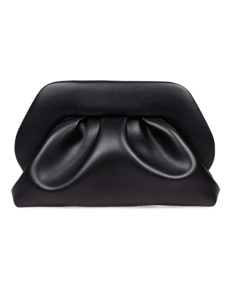 THEMOIRÈ Mittelgroße Bios Clutch mit Raffungen - Schwarz Schwarz