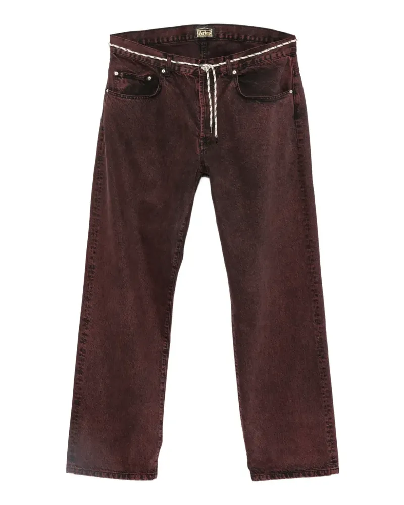 Aries Batten Jeans mit Acid-Wash-Effekt - Rot Rot