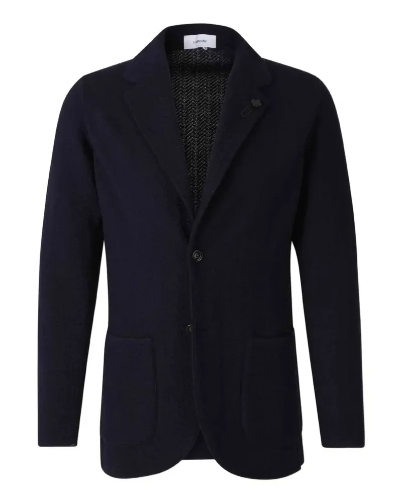 LARDINI Jacke aus Schurwolle mit Fischgrätenmuster - Blau Blau