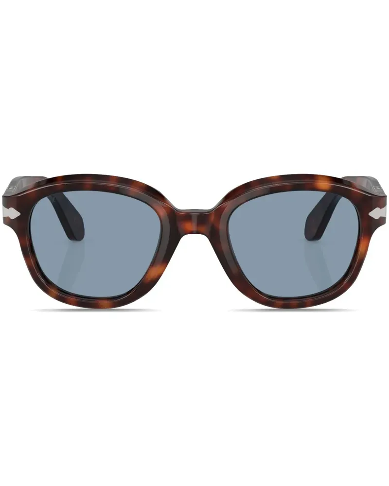 Persol Runde Sonnenbrille in Schildpattoptik - Braun Braun