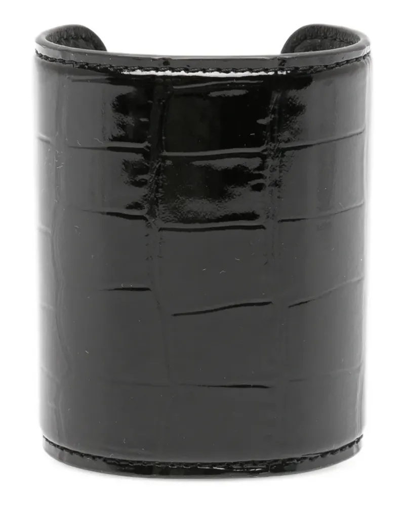 Totême croc-embossed leather cuff - Schwarz Schwarz